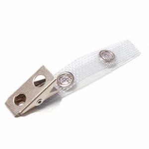 Metal clip with reinforced strap